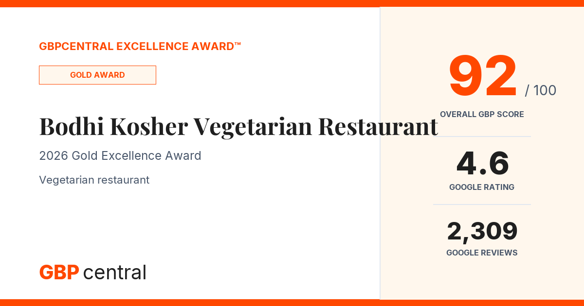 Preview of Bodhi Kosher Vegetarian Restaurant's certificate