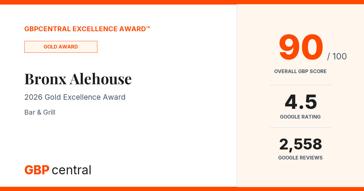 Preview of Bronx Alehouse's certificate