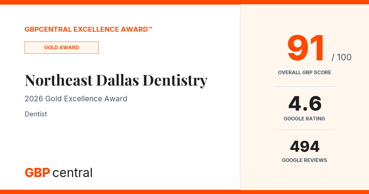 Preview of Northeast Dallas Dentistry's certificate