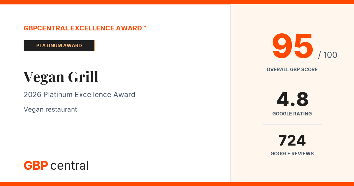 Preview of Vegan Grill's certificate