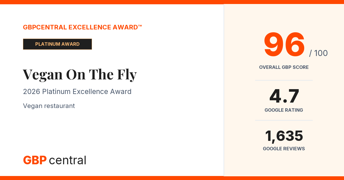 Preview of Vegan On The Fly's certificate
