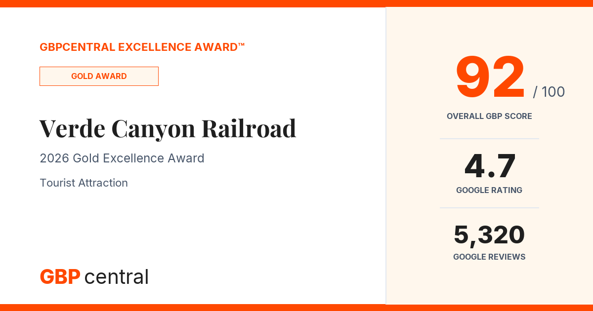 Preview of Verde Canyon Railroad's certificate