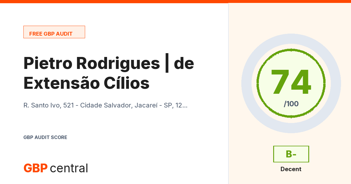 Preview of the Pietro Rodrigues | Extensão de Cílios audit report