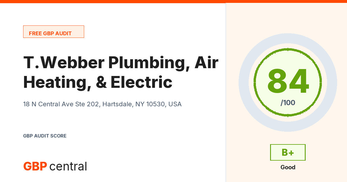 Preview of the T.Webber Plumbing, Heating, Air & Electric audit report