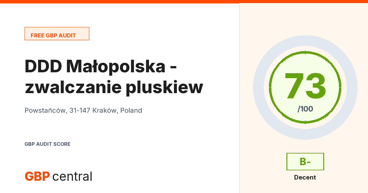 Preview of the DDD Małopolska - zwalczanie pluskiew audit report