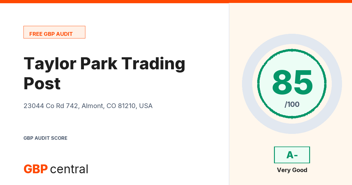 Preview of the Taylor Park Trading Post audit report