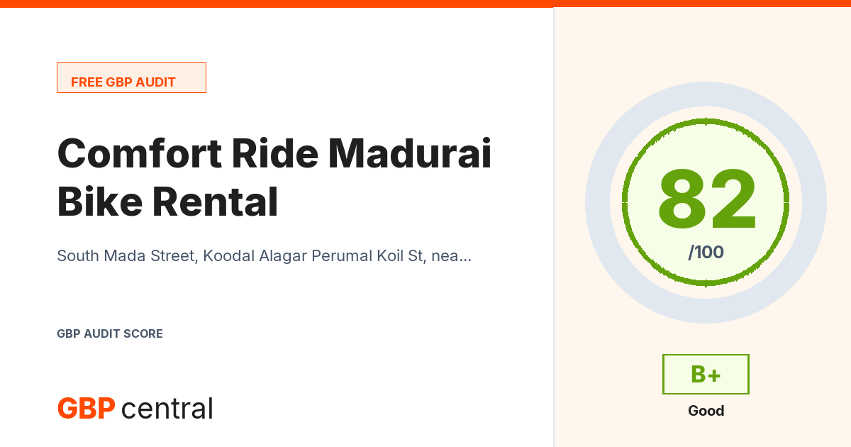 Preview of the Comfort Ride Madurai Bike Rental audit report