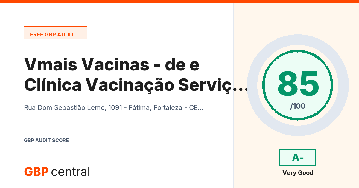 Preview of the Vmais Vacinas - Clínica de Vacinação e Serviços Ambulatoriais audit report