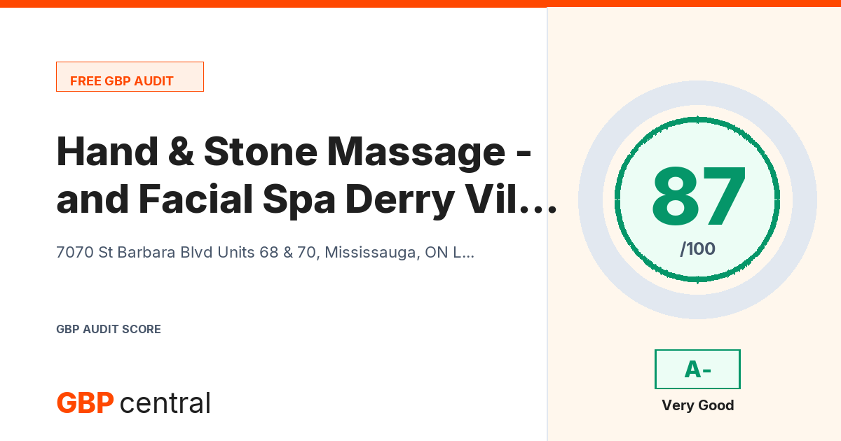 Preview of the Hand & Stone Massage and Facial Spa - Derry Village audit report