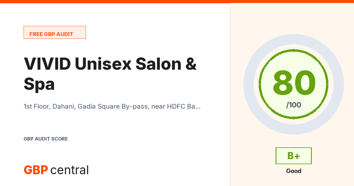 Preview of the VIVID Unisex Salon & Spa audit report