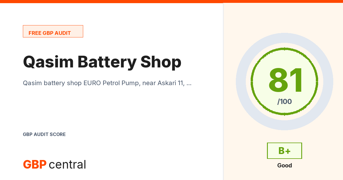 Preview of the Qasim Battery Shop audit report