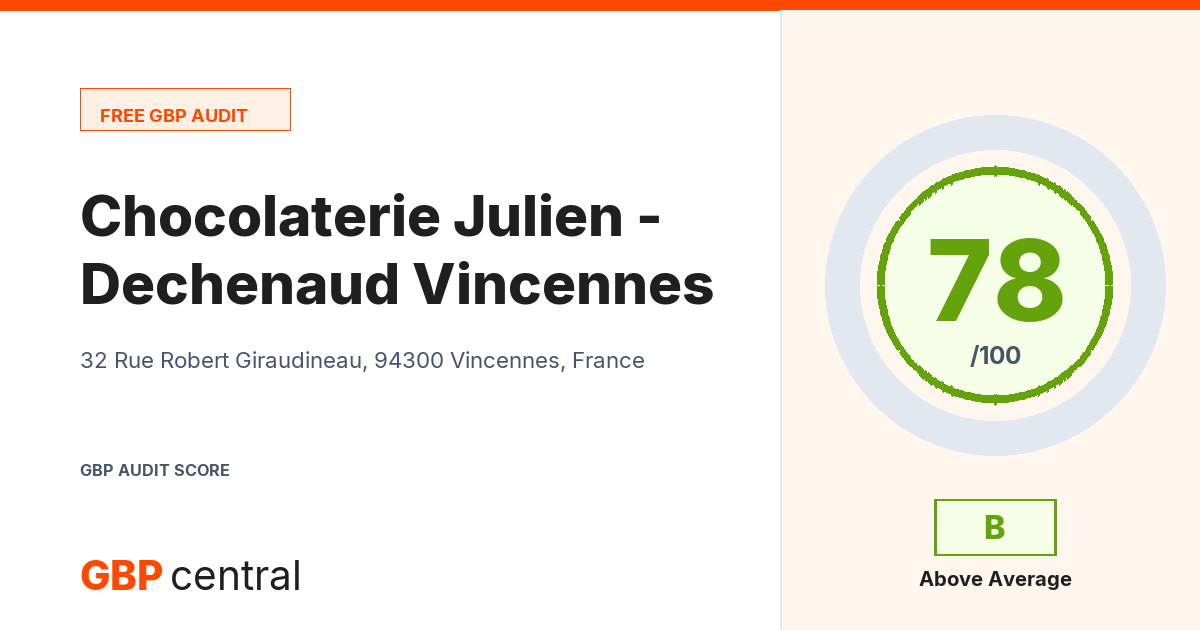 Preview of the Chocolaterie Julien Dechenaud - Vincennes audit report