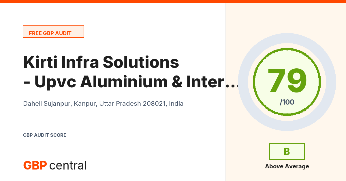 Preview of the Kirti Infra Solutions - Upvc Aluminium & Interior Work audit report