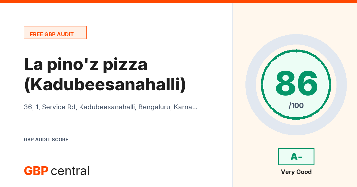 Preview of the La pino'z pizza (Kadubeesanahalli) audit report