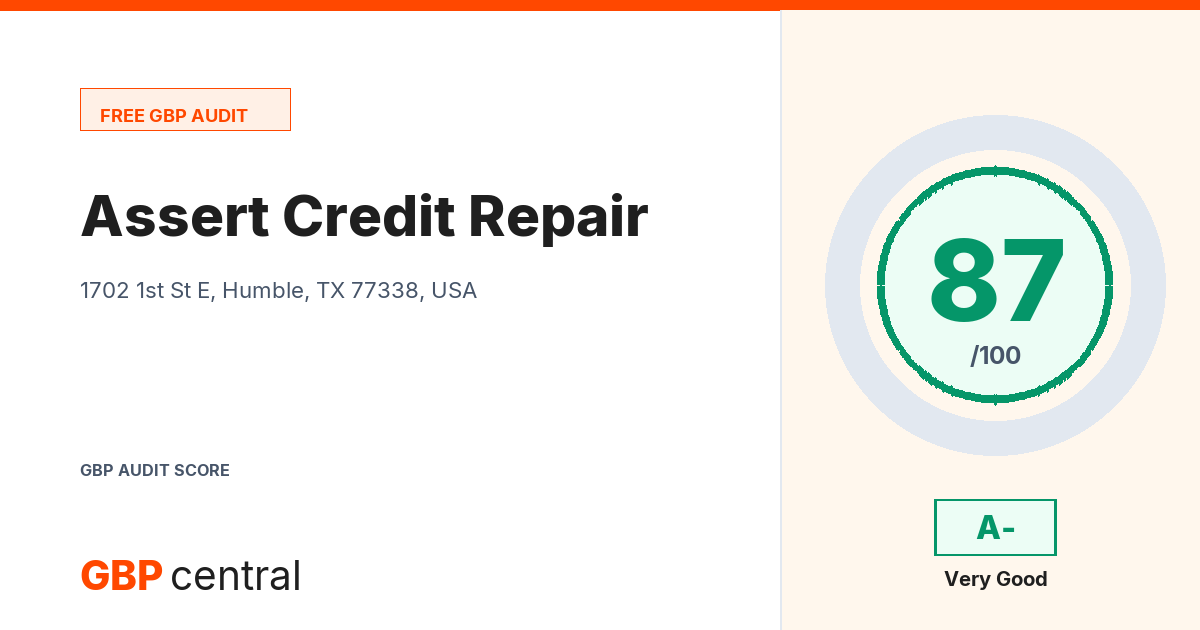 Preview of the Assert Credit Repair audit report