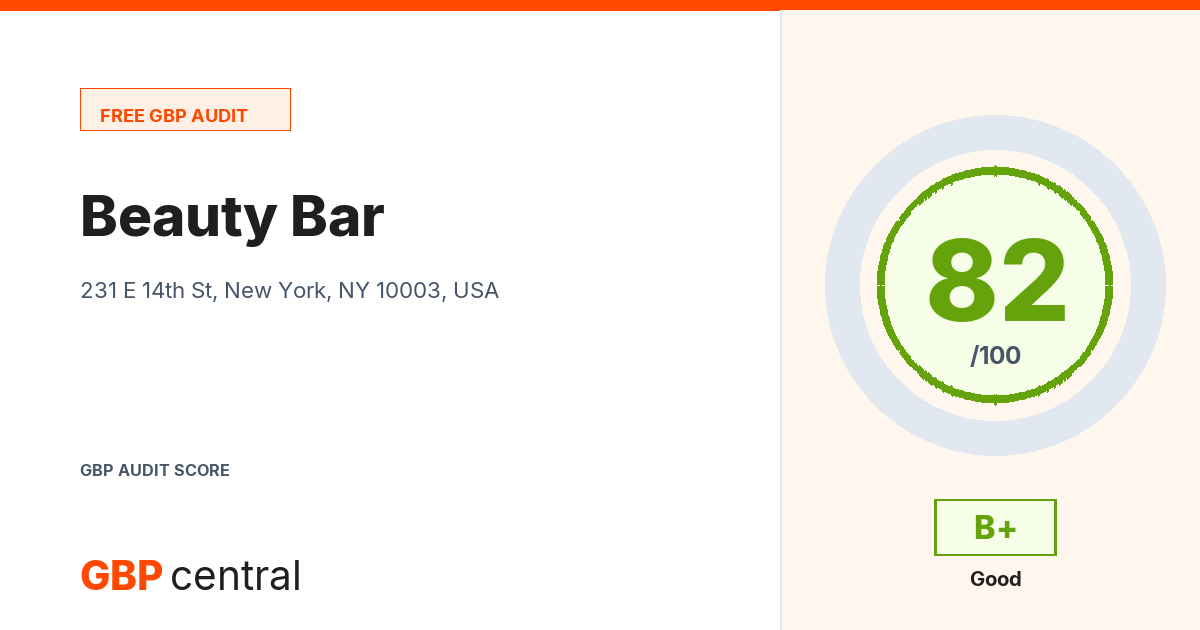 Preview of the Beauty Bar audit report