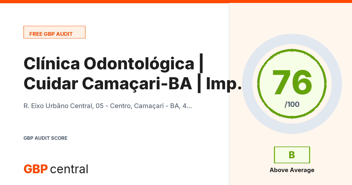 Preview of the Clínica Odontológica Cuidar | Camaçari-BA | Implante Dentário | Aparelho Dentário audit report