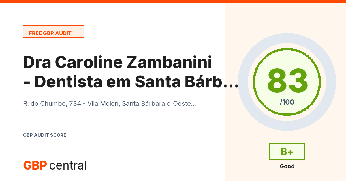 Preview of the Dra Caroline Zambanini - Dentista em Santa Bárbara d'Oeste e Americana I Lentes de resina | Clareamento | Prótese Dentária audit report