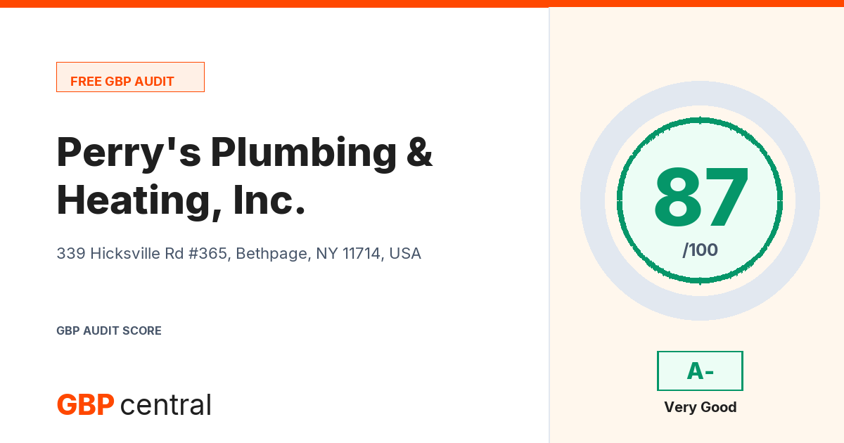 Preview of the Perry's Plumbing & Heating, Inc. audit report