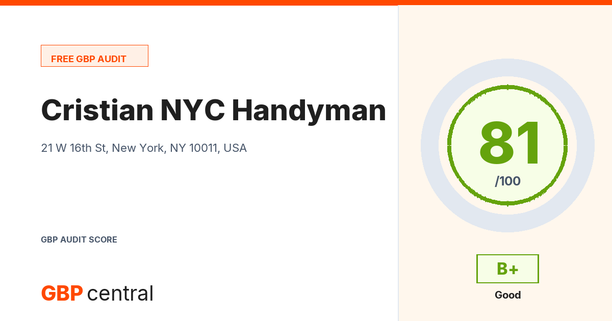 Preview of the Cristian NYC Handyman audit report