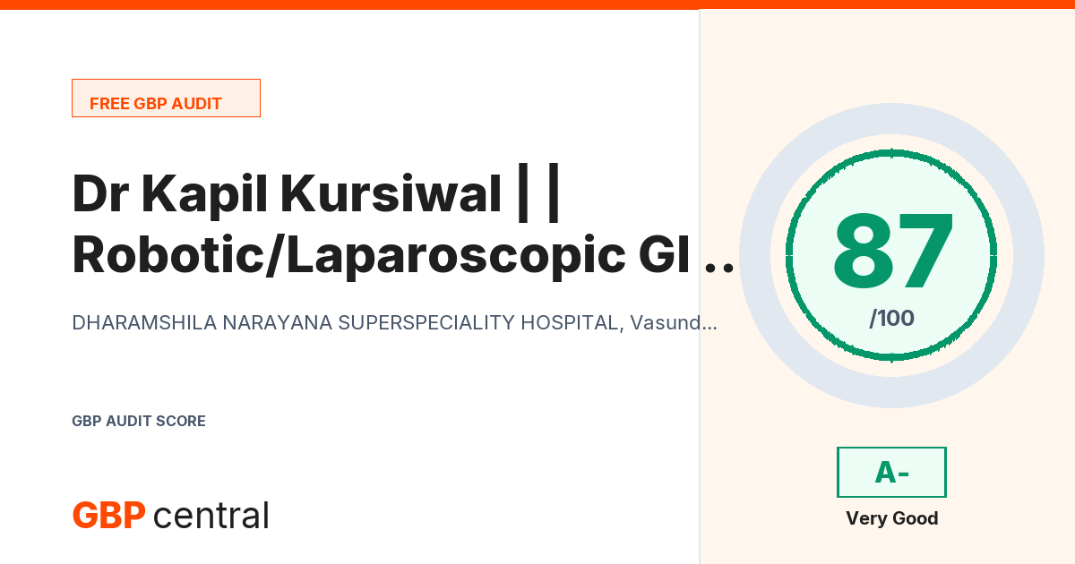 Preview of the Dr Kapil Kursiwal | Robotic/Laparoscopic | GI Cancer Surgeon in Delhi NCR audit report