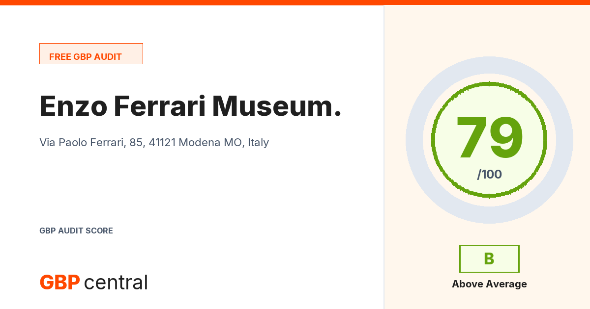 Preview of the Enzo Ferrari Museum. audit report