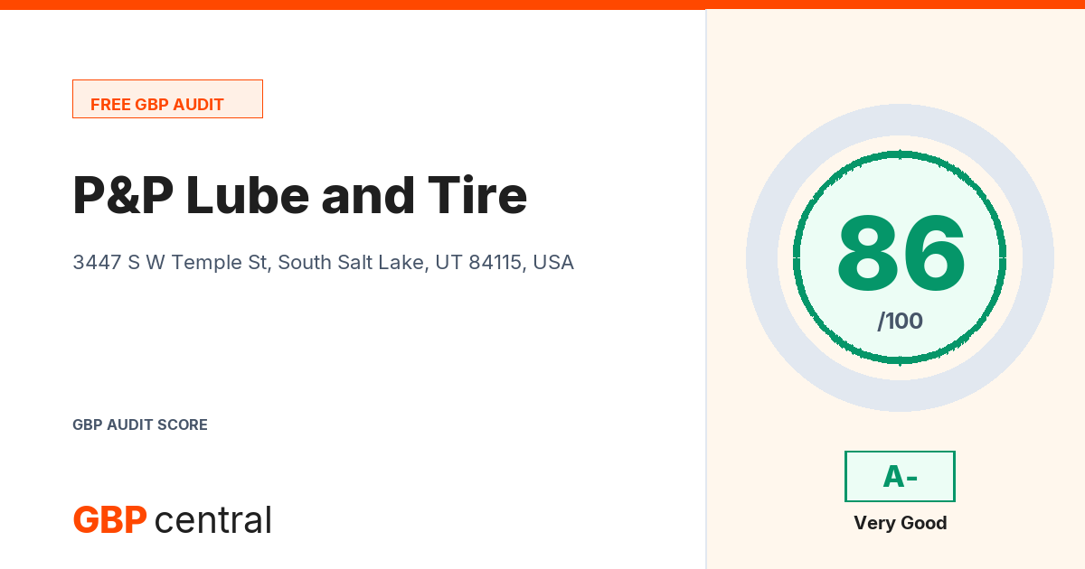 Preview of the P&P Lube and Tire audit report