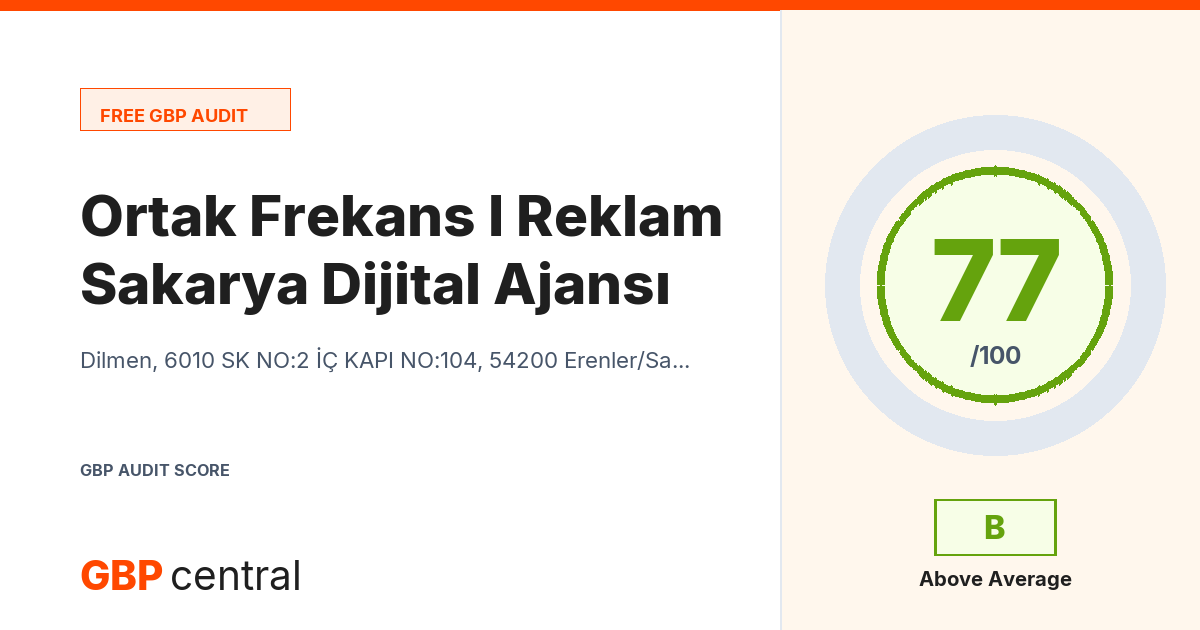Preview of the Ortak Frekans I Sakarya Dijital Reklam Ajansı audit report