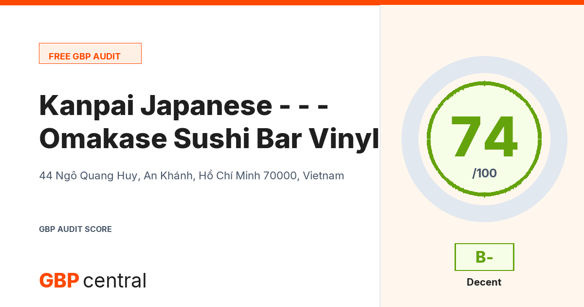 Preview of the Kanpai Japanese Omakase - Sushi - Bar - Vinyl audit report