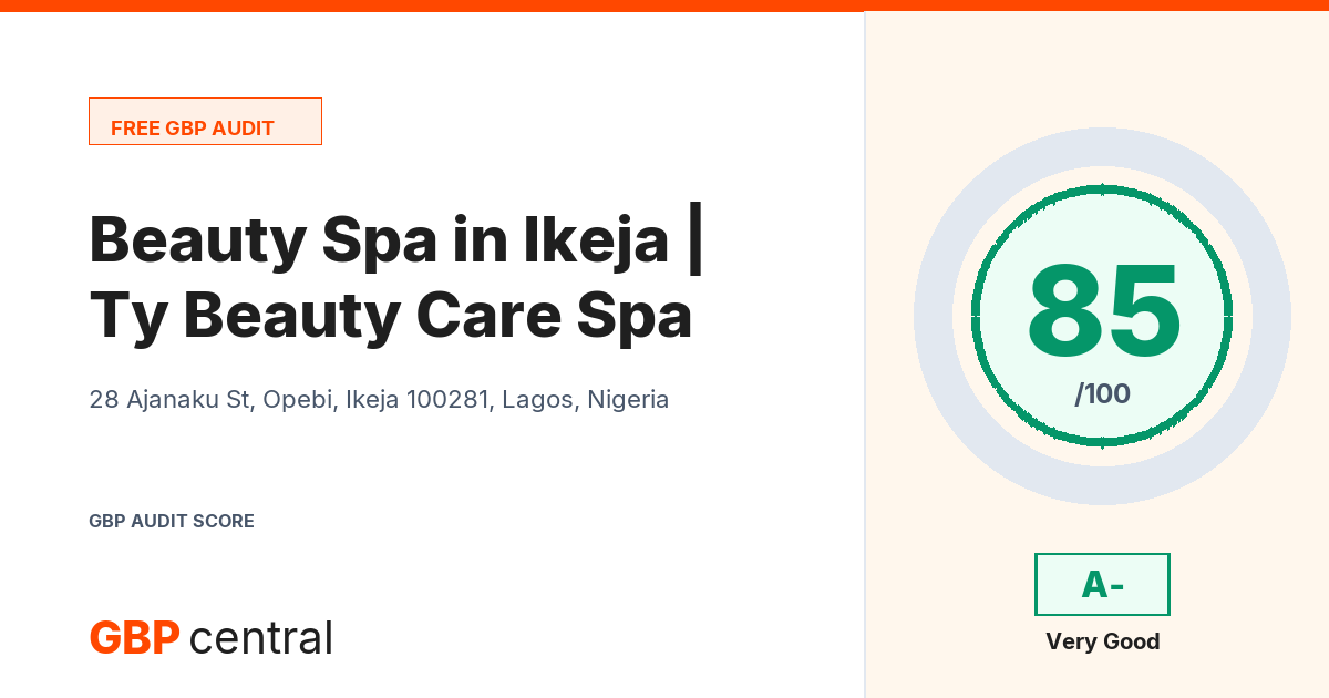Preview of the Beauty Spa in Ikeja | Ty Beauty Care Spa audit report
