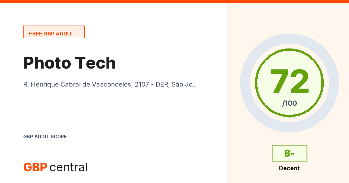 Preview of the Photo Tech audit report