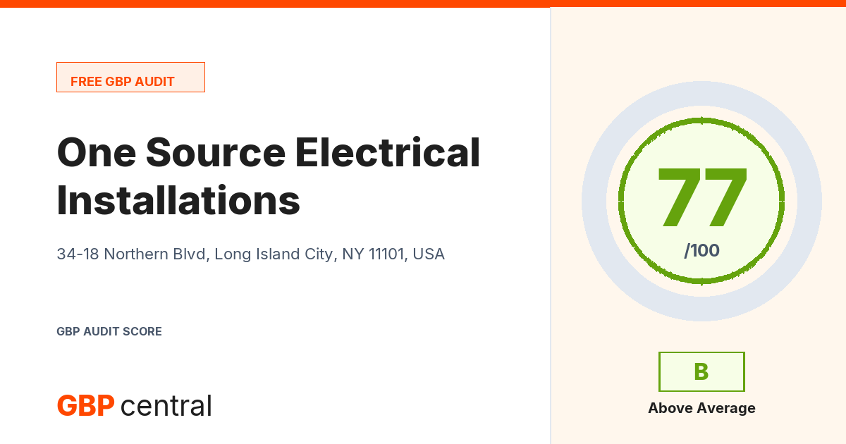 Preview of the One Source Electrical Installations audit report