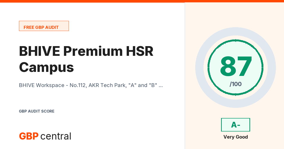 Preview of the BHIVE Premium HSR Campus audit report