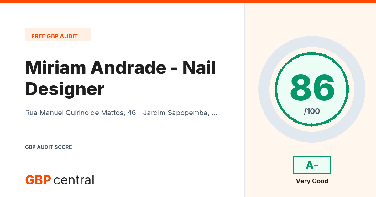Preview of the Miriam Andrade - Nail Designer audit report