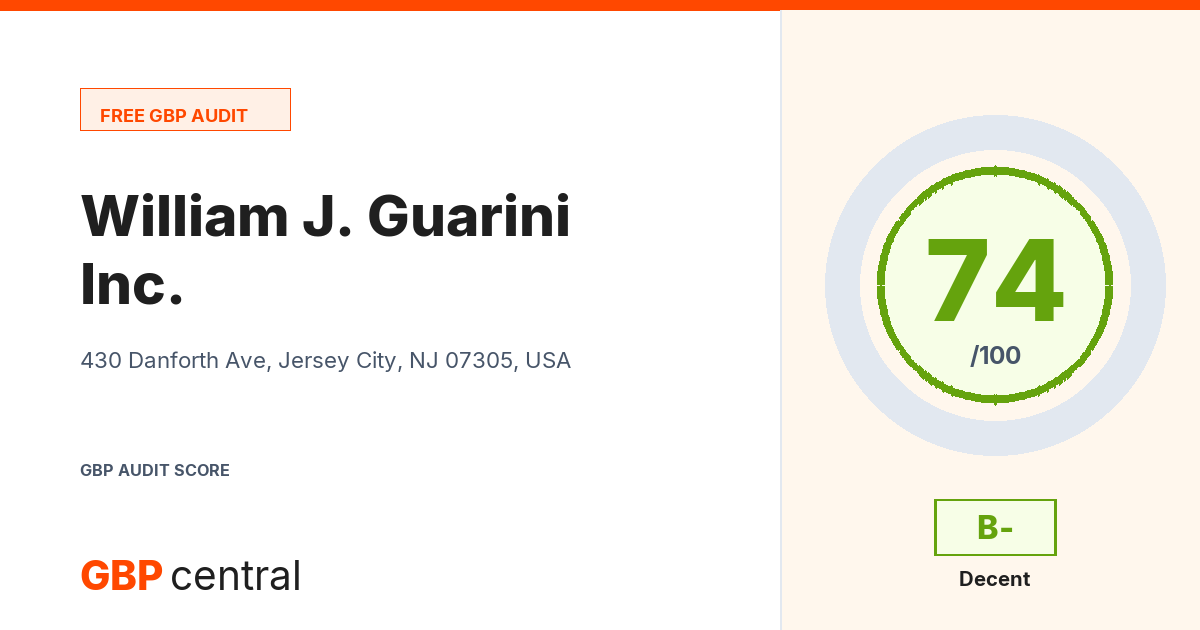 Preview of the William J. Guarini Inc. audit report