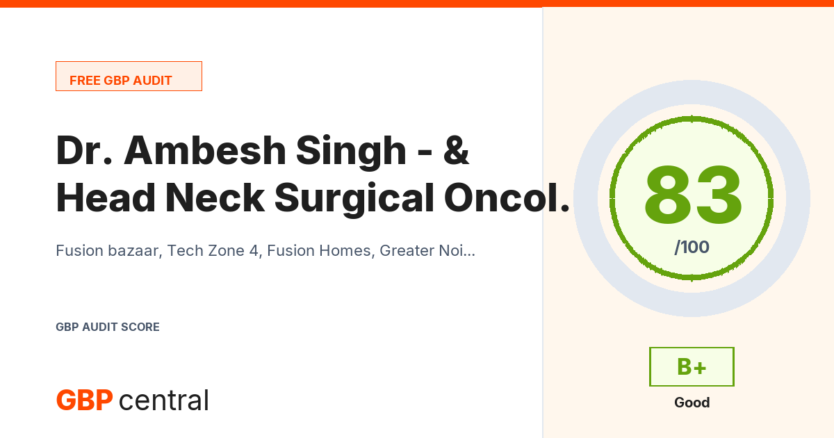 Preview of the Dr. Ambesh Singh - Head & Neck Surgical Oncologist in Delhi NCR audit report