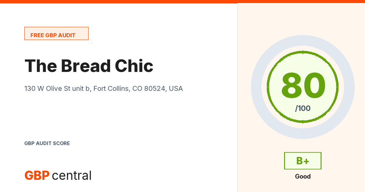 Preview of the The Bread Chic audit report