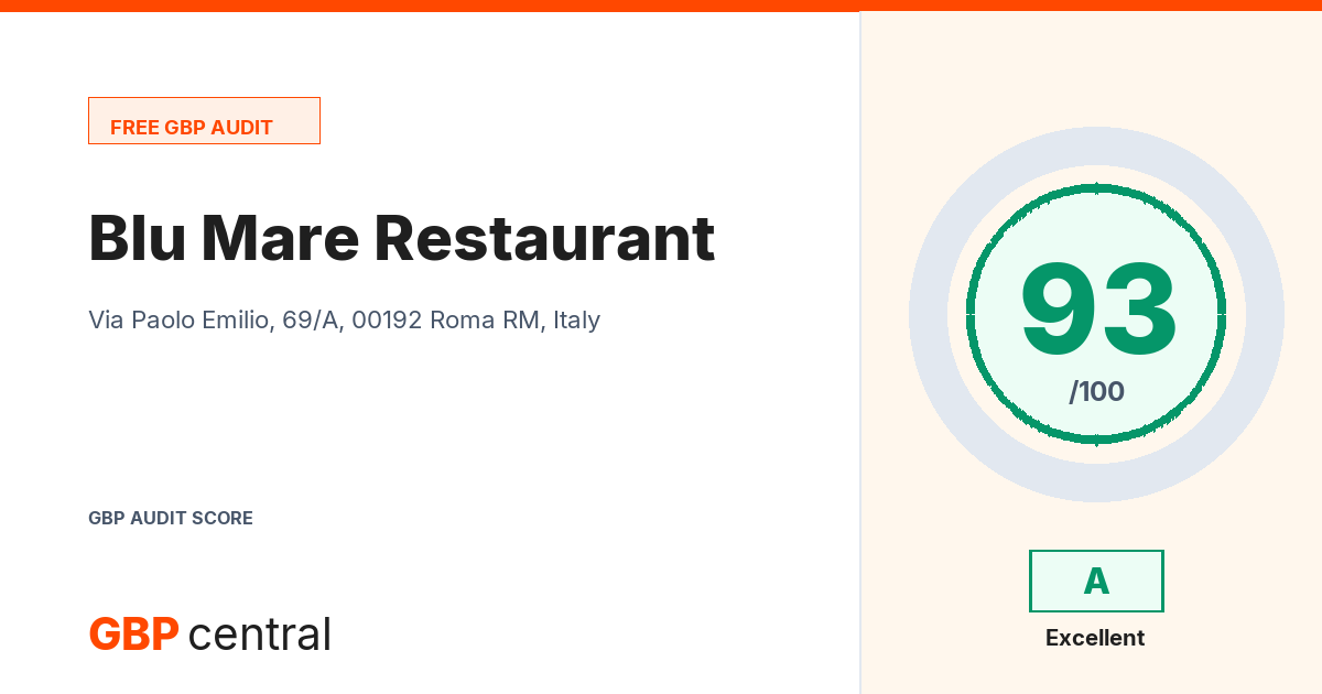 Preview of the Blu Mare Restaurant audit report