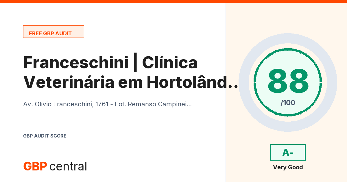 Preview of the Franceschini | Clínica Veterinária em Hortolândia | Veterinários audit report