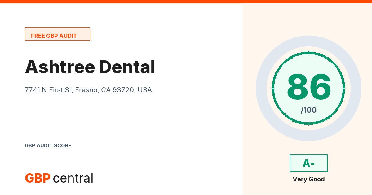 Preview of the Ashtree Dental audit report