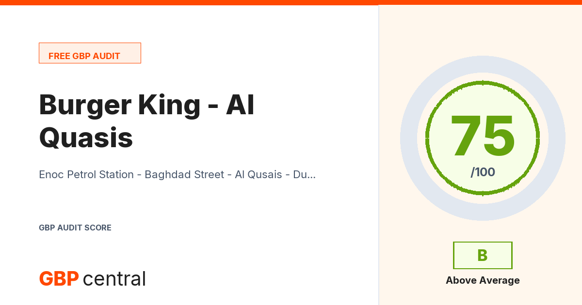 Preview of the Burger King - Al Quasis audit report