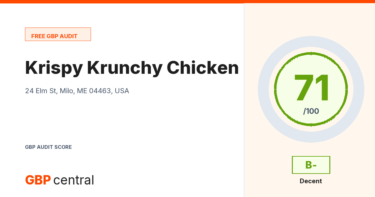 Preview of the Krispy Krunchy Chicken audit report