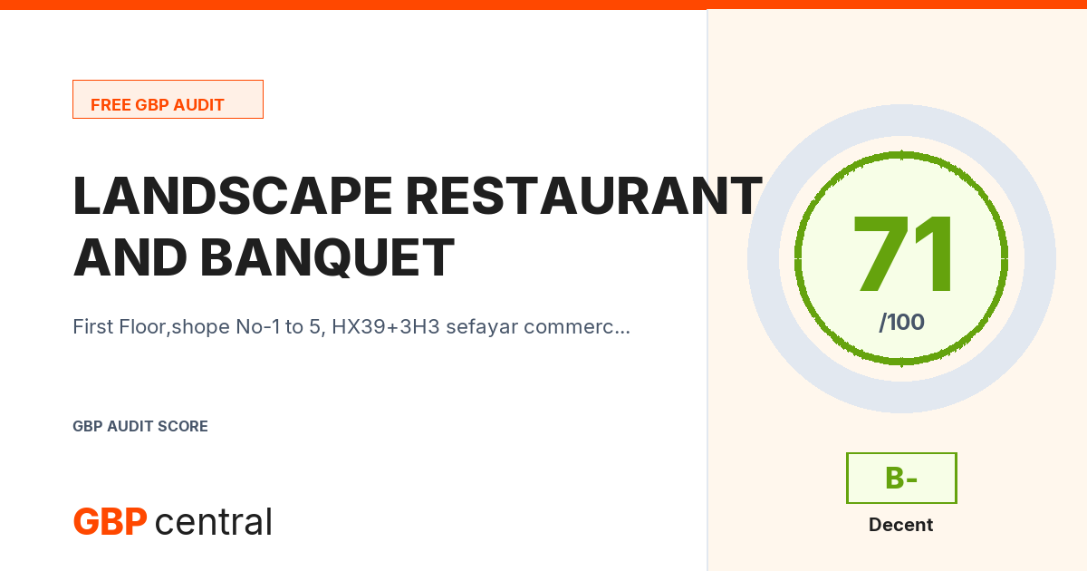 Preview of the LANDSCAPE RESTAURANT AND BANQUET audit report
