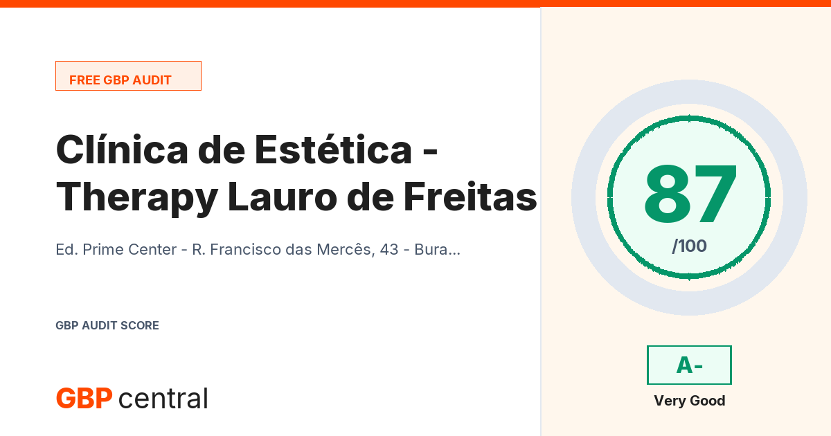 Preview of the Clínica de Estética Therapy - Lauro de Freitas audit report