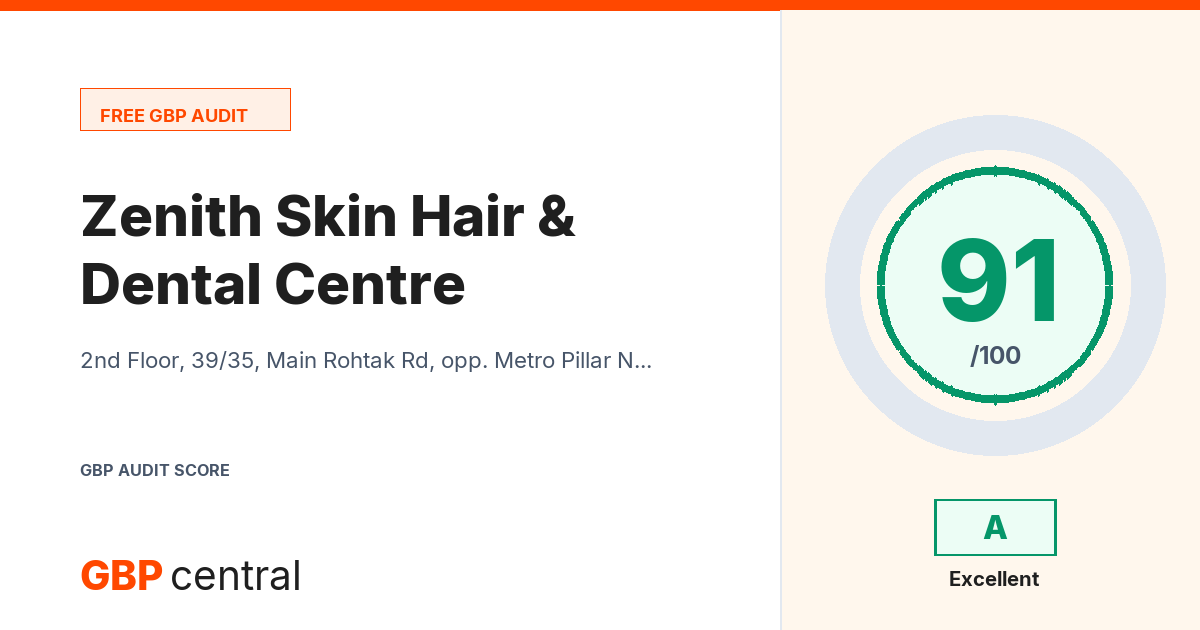 Preview of the Zenith Skin Hair & Dental Centre audit report
