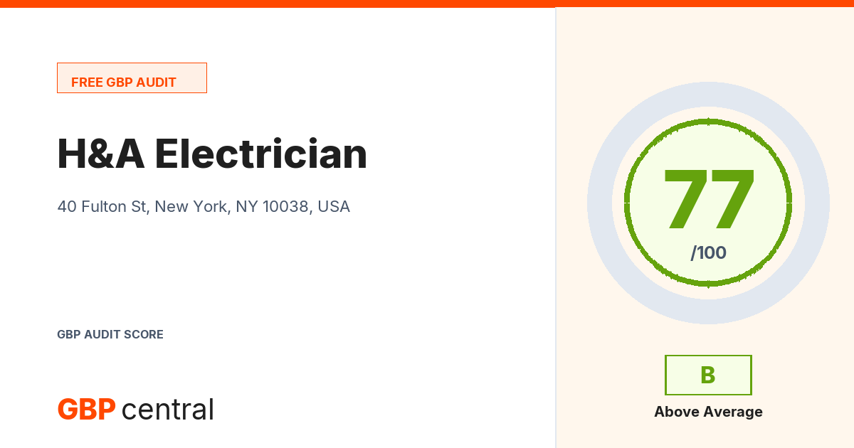 Preview of the H&A Electrician audit report