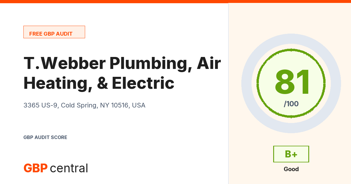 Preview of the T.Webber Plumbing, Heating, Air & Electric audit report