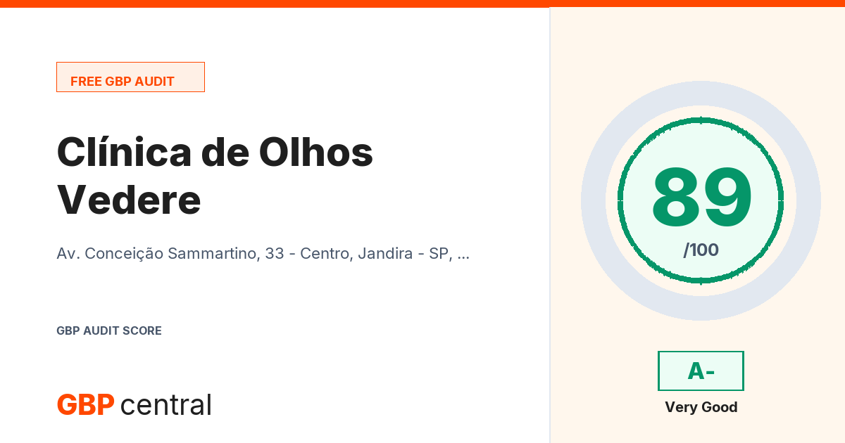 Preview of the Clínica de Olhos Vedere audit report