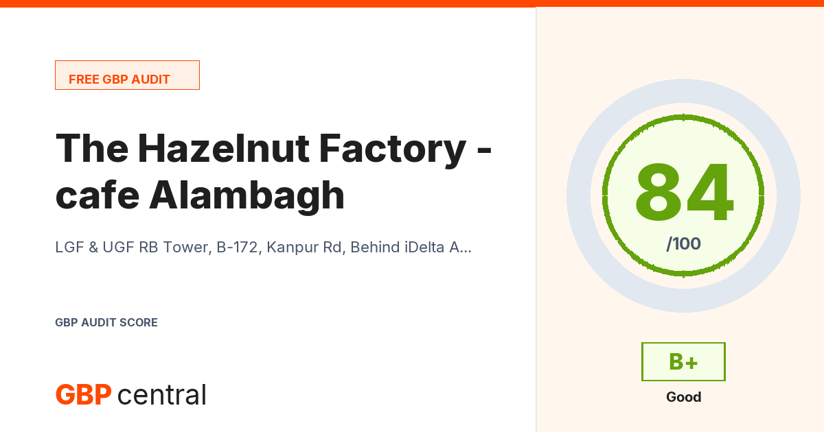 Preview of the The Hazelnut Factory cafe - Alambagh audit report