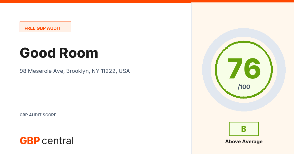 Preview of the Good Room audit report
